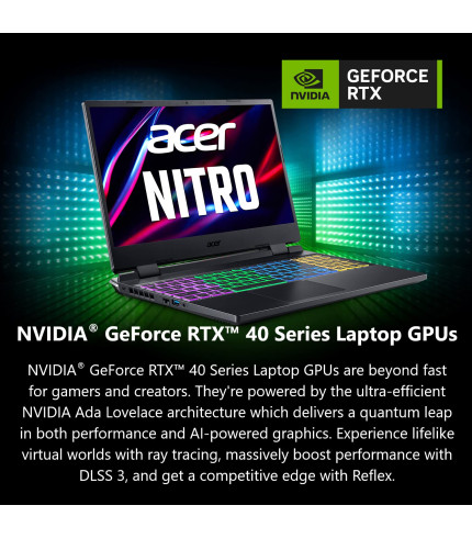 Acer Nitro 5 Gaming Laptop | Intel 12th Gen i7-12650H | NVIDIA GeForce RTX 4060 Laptop GPU | 15.6 FHD 144Hz IPS Display | 16GB DDR5 | 1TB Gen 4 SSD | Killer Wi-Fi 6 | RGB Backlit KB | AN515-58-781P 