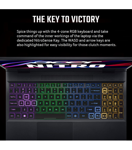 Acer Nitro 5 Gaming Laptop | Intel 12th Gen i7-12650H | NVIDIA GeForce RTX 4060 Laptop GPU | 15.6 FHD 144Hz IPS Display | 16GB DDR5 | 1TB Gen 4 SSD | Killer Wi-Fi 6 | RGB Backlit KB | AN515-58-781P 