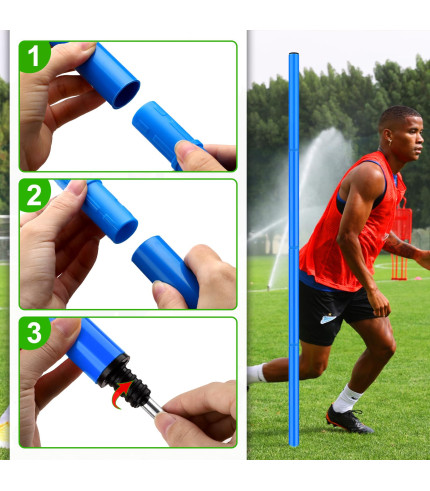 TOBWOLF 6PCS 6FT Adjustable Soccer Agility Training Poles, Detachable Sports Training Speed Sticks, Slalom Training Agility Pole Set, Outdoor Speed and Agility Turf Training Poles for Soccer Drills 