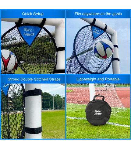 Soccer Targets for Goals Training (2pc) - Soccer Training Target | Top Bins Equipment | Durable Design - Extra-Long Straps with Carry Case 