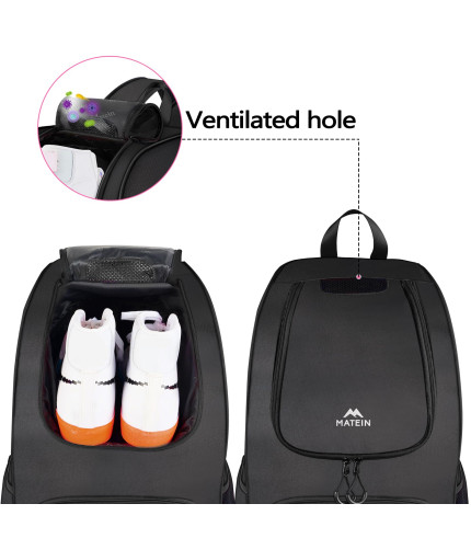 MATEIN Basketball Bag, Sturdy Soccer Bag with Ball Holder and Shoe Compartment, Large Basketball Backpack for Training Equipment, Water Resistant Sports Ball Backpack Fits Volleyball Football, Colorful 
