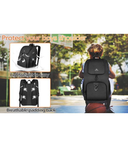 MATEIN Basketball Bag, Sturdy Soccer Bag with Ball Holder and Shoe Compartment, Large Basketball Backpack for Training Equipment, Water Resistant Sports Ball Backpack Fits Volleyball Football, Colorful 