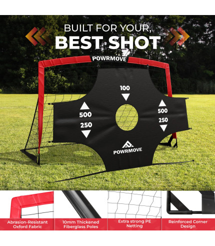 Soccer Goals for Backyard - Portable Soccer Goals Set of 2 with Pump, Cones, Training Ladder, Size 4 Ball and Carry Bag - 6FT x 4FT Soccer Nets, Durable Soccer Equipment for Kids and Adults 